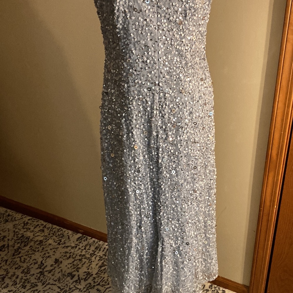 Adrianna Papell platinum beaded sequin dress sz 10 - Picture 6 of 8